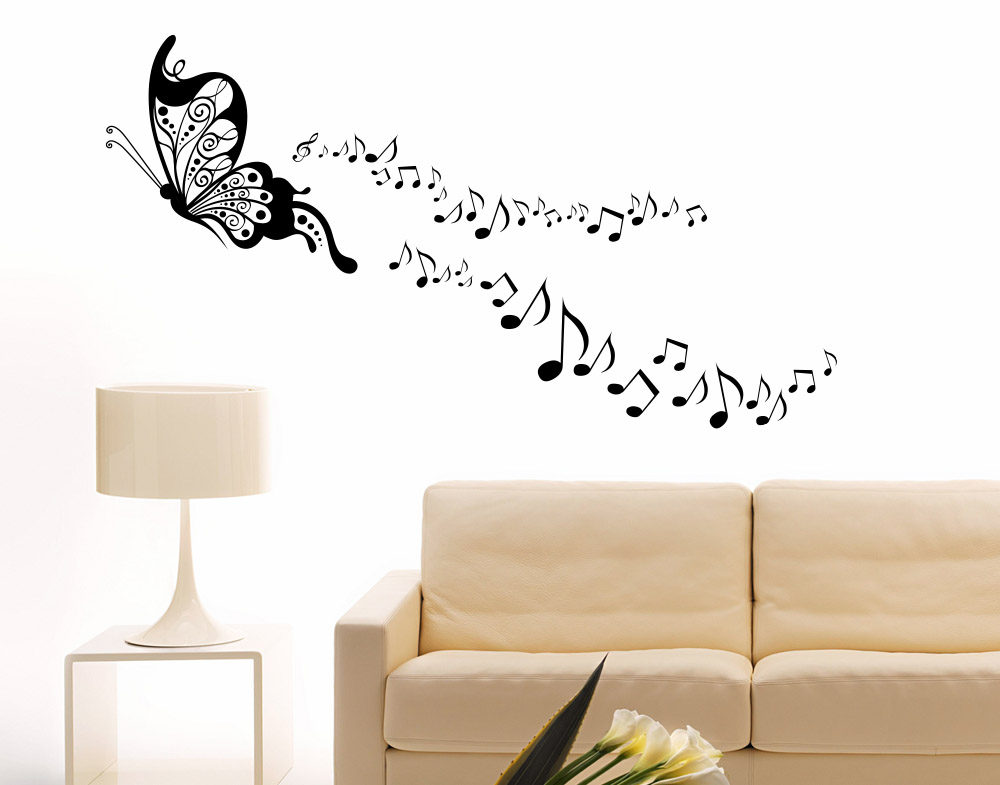 Adesivi Murali Farfalle Musica Note Musicali Wall Stickers Da Parete Per Muro Ebay