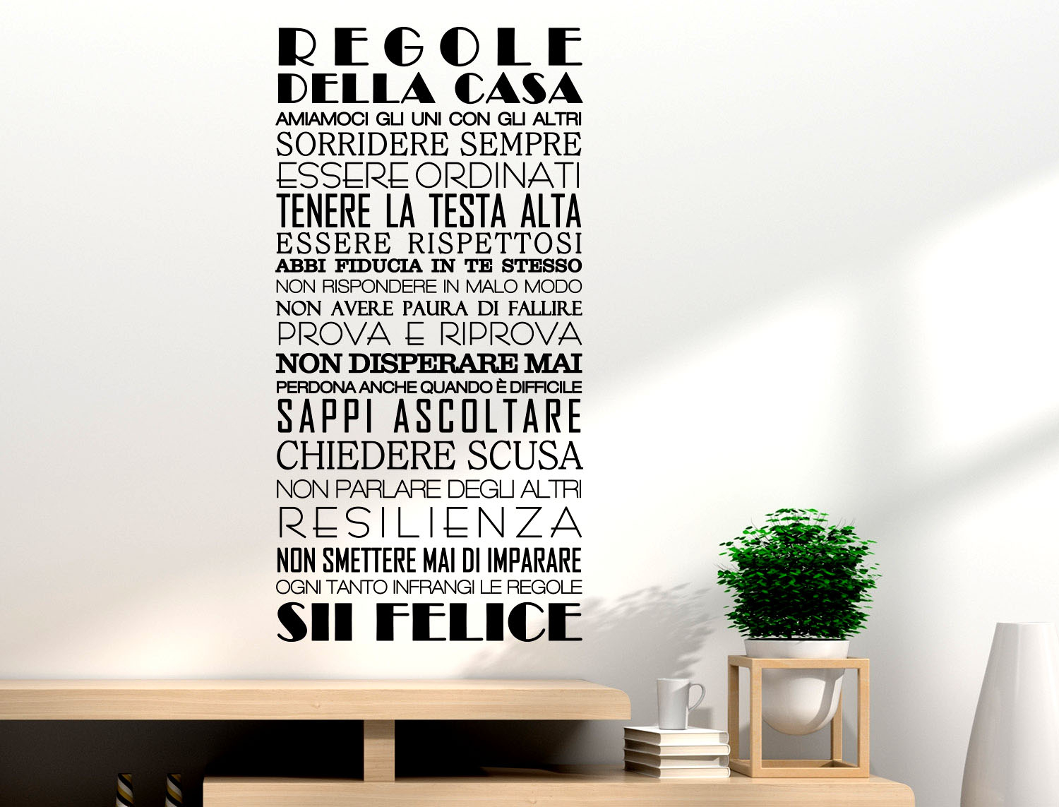 Sticker Design Vi Presenta Adesivi Murali Frase Regole Della Casa Sorridere Resilienza 