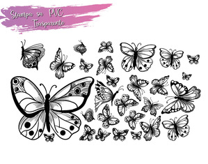 Adesivi murali Farfalle Nere stilizzate wall stickers 