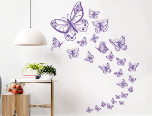 Adesivi murali con farfalle colorate Viola da parete