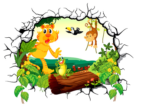 Adesivi Murali Foresta Grandora DL802 – Stickers Per Cameretta Bambini, Animali E Alberi