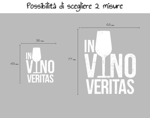 In vino Veritas adesivo da parete scritta colore Bianco