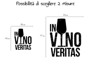 Adesivi murali cucina In vino Veritas scritta da muro colore Nero 