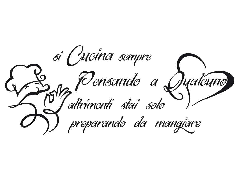 Sticker Design vi presenta Wall Stickers Frase si Cucina sempre per ... Sticker Design vi presenta Wall Stickers Frase si Cucina sempre per ...
