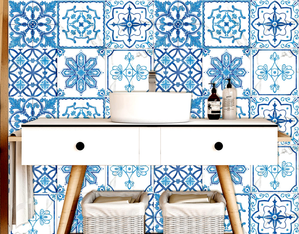 Piastrelle adesive per bagno e cucina azulejo portoghese maiolica spagnola