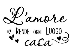 Scritte adesive da parete L’amore rende ogni luogo casa adesivi murali frasi motivazionali