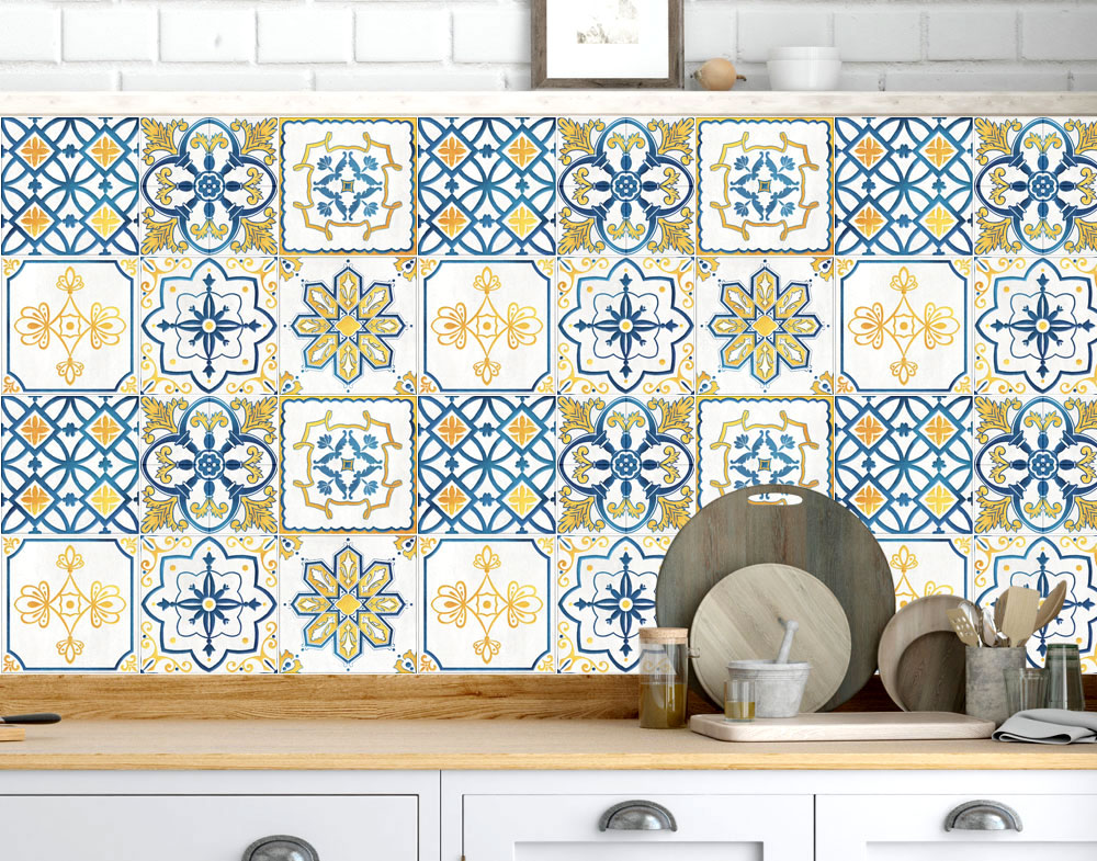 Sticker Design vi presenta Adesivi piastrelle da parete per bagno e cucina  stile messicano azulejos portoghese