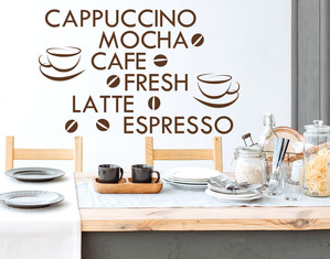 Wall stickers frase cucina Cappuccino Cafe Espresso