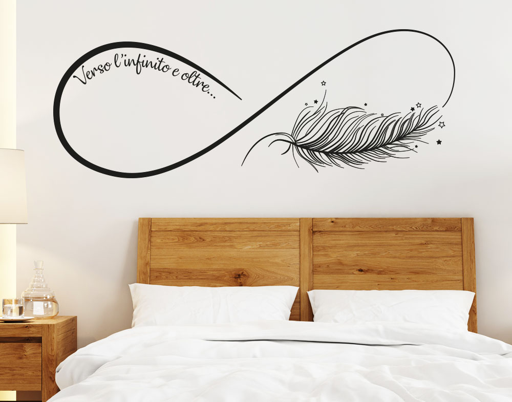 Adesivi da muro per camera da letto con frase d amore e simbolo infinito