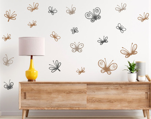 Farfalle adesive per muro in colore Marrone e Grigio wall stickers