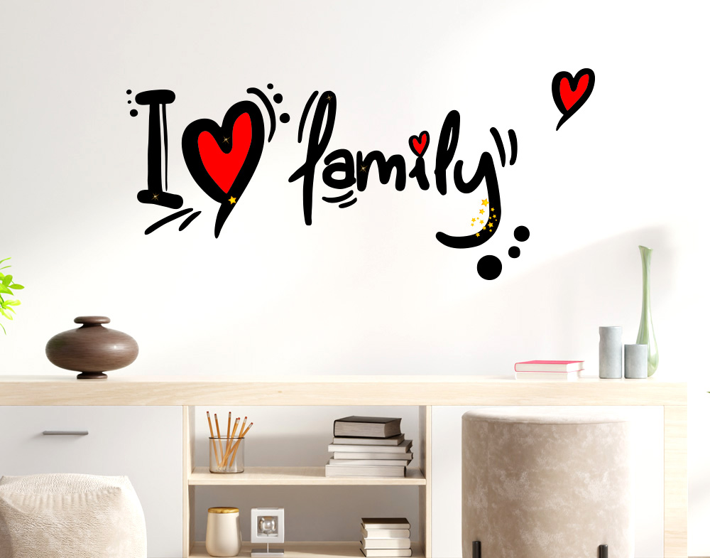 Wall stickers I love family adesivo murale amore Famiglia 