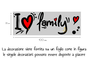 Wall stickers I love family adesivo murale amore Famiglia 