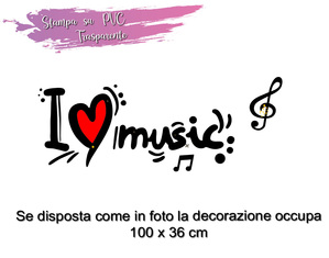 Wall stickers I love music adesivo murale amore musica