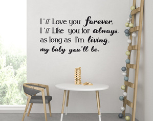 Wall stickers Frase Dedica Figlio Love you Forever Amore per sempre