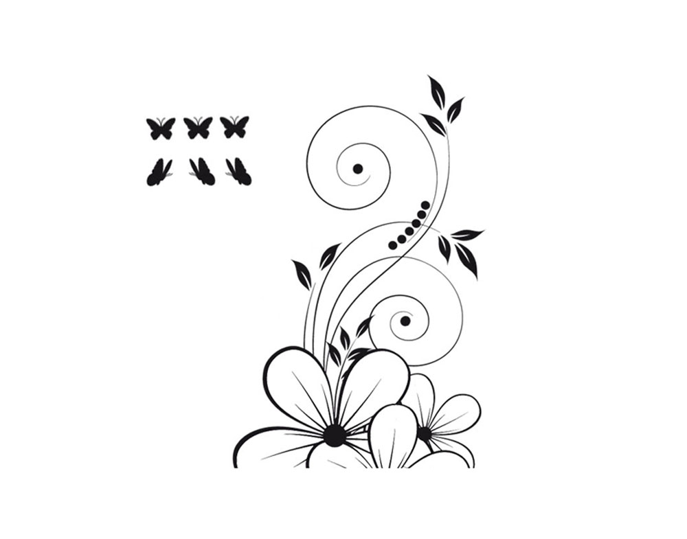 Sticker Design vi presenta Adesivi Murali Farfalle su un fiore stilizzato