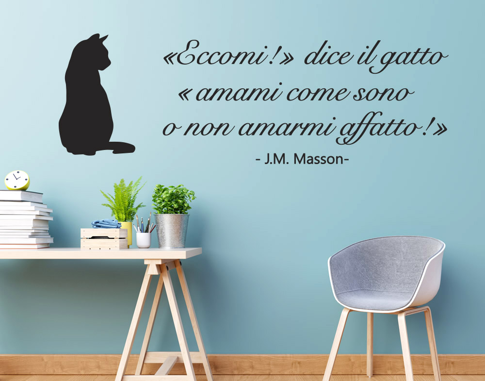 Sticker Design vi presenta Adesivi Murali frasi gatto amore animali