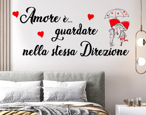 Adesivi murali frase amore è guardare nella stessa direzione wall stickers camera da letto