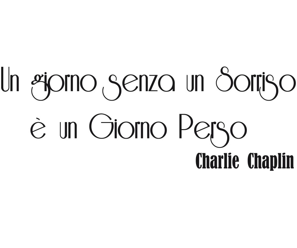 Adesivo Murale PVC Charlie Chaplin - Frasi E Citazioni Per Pareti, 56x40 Cm, Made In Italy