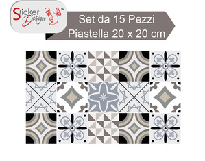 Adesivi per piastrelle disegno geometrico moderno grigio marrone