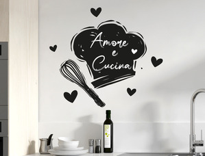 Adesivi murali per cucina cuoco amore e Cucina