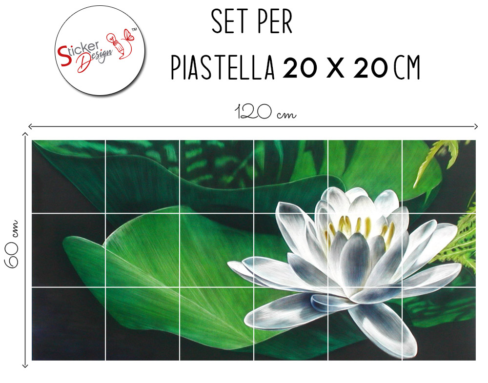 Sticker Design vi presenta Adesivo per piastrelle cucina decorazione  floreale fiore di loto cover tiles casa