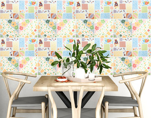 Piastrelle adesive sfondo astratto effetto ceramica stickers per muro e mattonelle bagno e cucina 