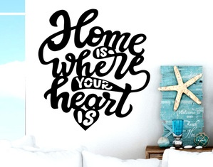 Wall stickers Frase Home is where you heart is 
