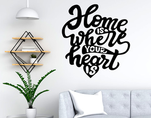 Wall stickers Frase Home is where you heart is 