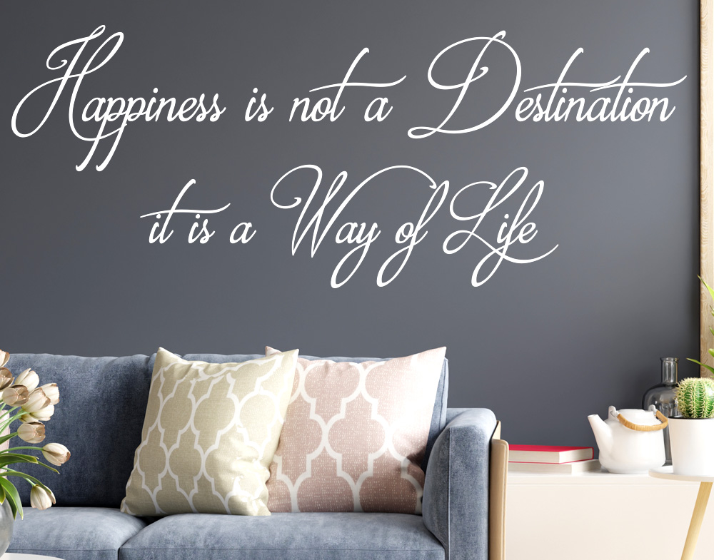 Adesivi murali frasi Happiness is a Way adesivo frase da parete