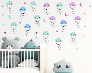 Nuvolette adesive per pareti cameretta bambino nuvole decorative