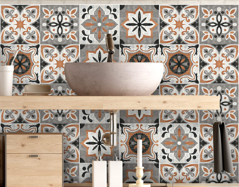 Adesivi piastrelle per cucina e bagno cover tiles stile ceramica salentina wall stickers 