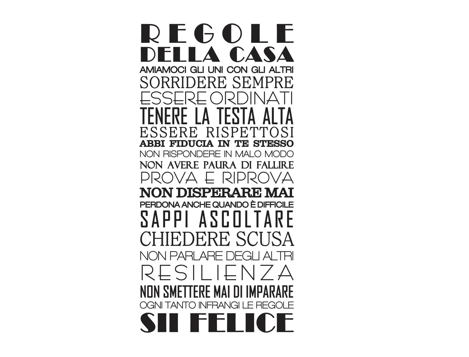 Sticker Design Vi Presenta Adesivi Murali Frase Regole Della Casa Sii Felice