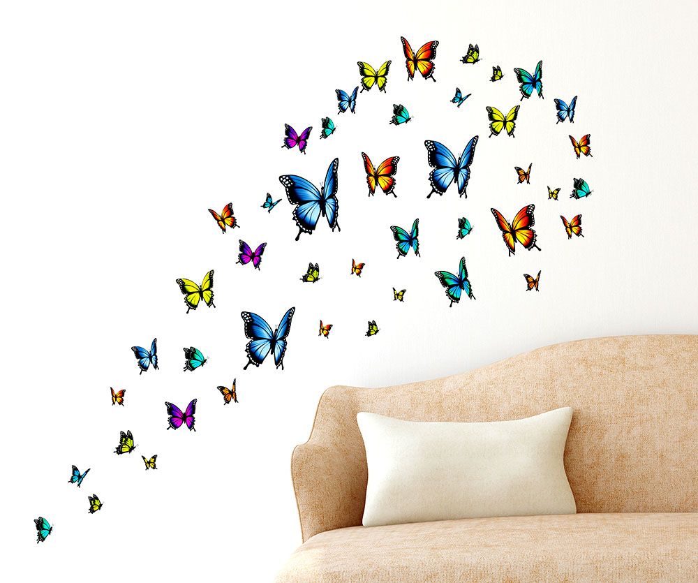 oro Adesivo murale farfalla 24 pezzi adesivi murali farfalla per casa adesivi murali farfalle 3D misti 