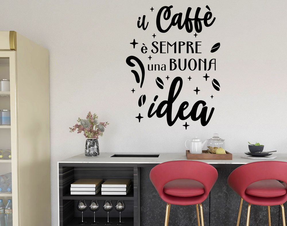 Sticker Design vi presenta Scritta adesiva per la cucina il caffè