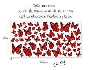 Farfalle adesivi murali decorazione da parete farfalla rossa