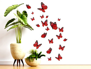 Farfalle adesivi murali decorazione da parete farfalla rossa