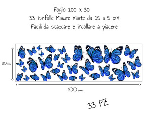 Stickers farfalle colore Blu con sfumature viola