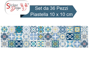 Stickers per piastrelle bagno e cucina moderne turchese giallo tiffany blu