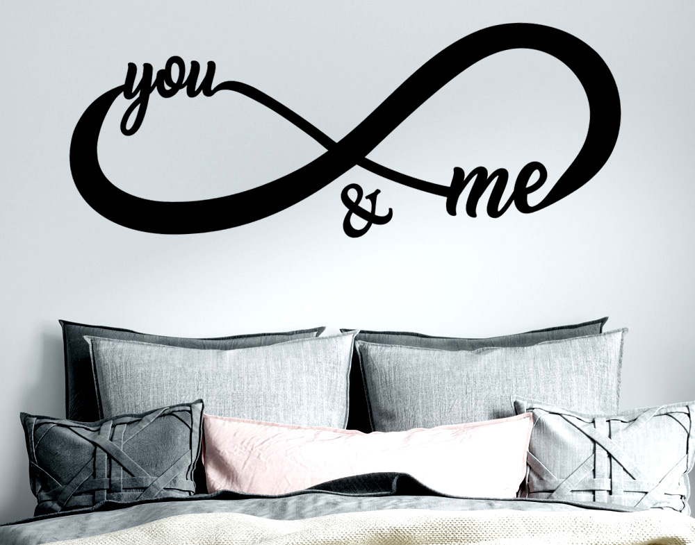 Decorazione murale camera da letto Love amore you & me