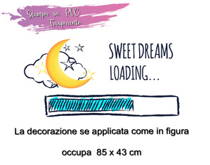 Adesivo per cameretta bambini Dolci sogni in caricamento sweet dreams loading 