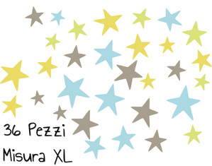 Adesivo set di stelle multicolore per muro