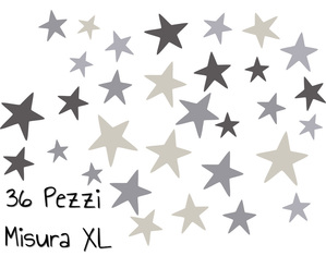 Stickers stelle decorazione adesiva murale tonalità grigio 