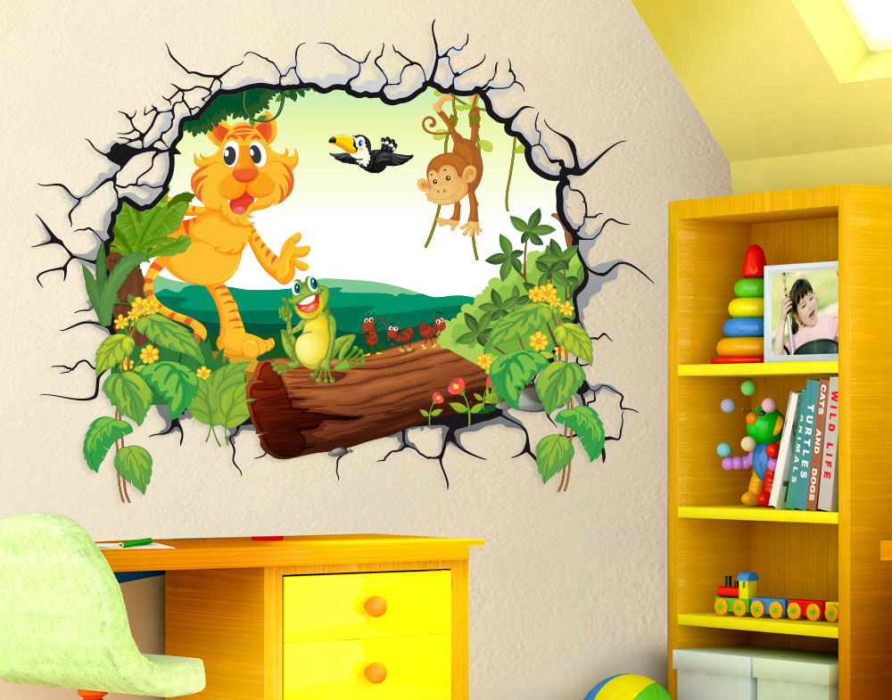 Runtoo Bambi - Adesivi da parete, motivo: animali della foresta, cervi,  cameretta dei bambini, decorazione per la casa : : Prima infanzia