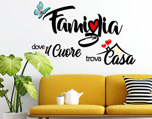 Adesivi murali frasi Famiglia dove il cuore trova Casa citazione adesiva per il muro in italiano