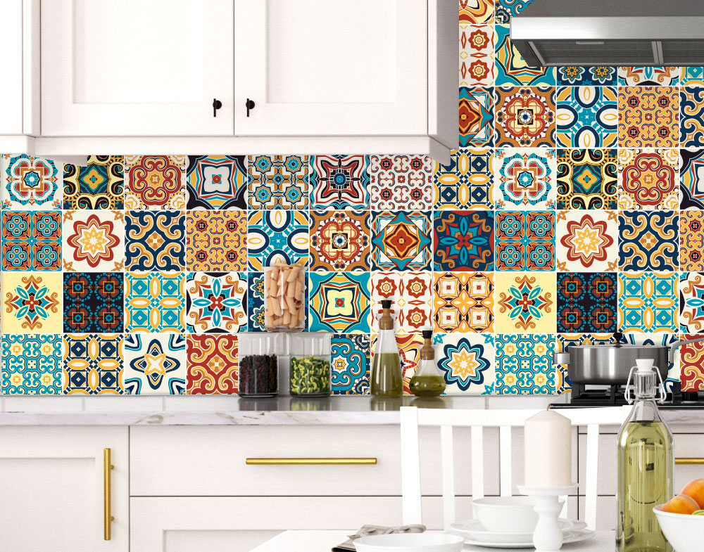 Sticker Design vi presenta Decori adesivi per piastrelle bagno e cucina  cover tiles effetto maiolica stickers per piastrelle
