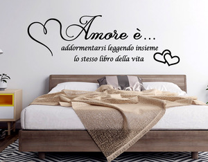 Wall stickers frase Amore è addormentarsi insieme love 