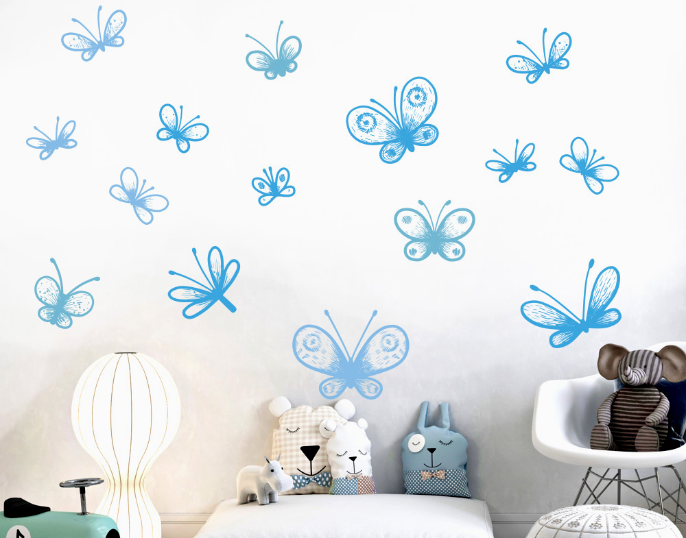 Farfalle adesivi murali per muro 