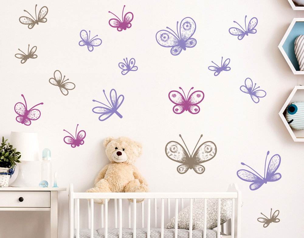 Adesivi farfalle colorate per decorare le pareti  