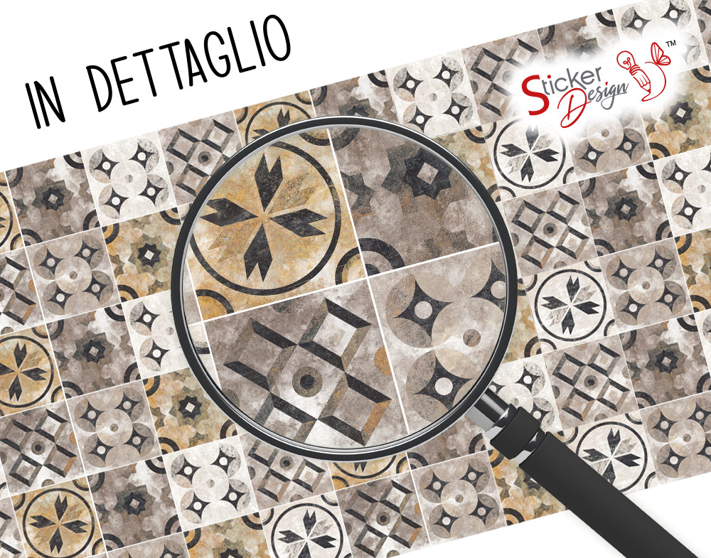 Sticker Design vi presenta Adesivi murali piastrelle bagno e cucina cover  tiles effetto tessuto floreale