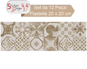 Stickers piastrelle decorate per la cucina e il bagno modello in stile antico